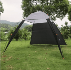 Camping Tent Sunshade Waterproof Tent Outdoor Canopy Beach Shelter Sunscreen Tent For Camping Hiking Fishing Bearing 5-8 People (Color: Gray green)