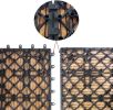 Interlocking Patio Flooring Tiles;  Indoor Outdoor Deck and Patio Flooring Wood-Plastic Material Composite Tile;  Coffee;  12 x 12 Inch