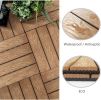 Interlocking Patio Flooring Tiles;  Indoor Outdoor Deck and Patio Flooring Wood-Plastic Material Composite Tile;  Coffee;  12 x 12 Inch